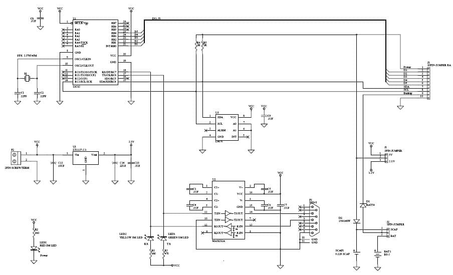 Real Time Clock Evaluation Platform (For use with X1226, X1227, X1228)