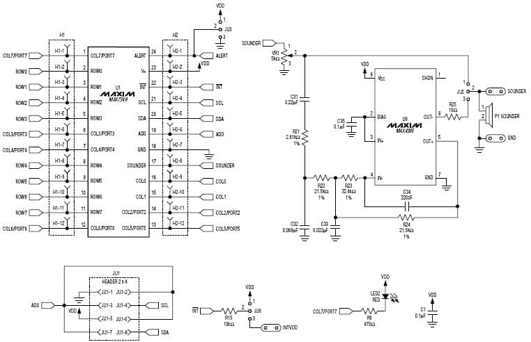 MAX7349EVKIT, Evaluation Kit for MAX7349 SPI Interface