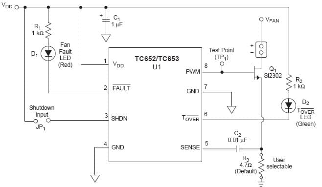 DS21506B, Demo Board based on TC652 Fan Controller