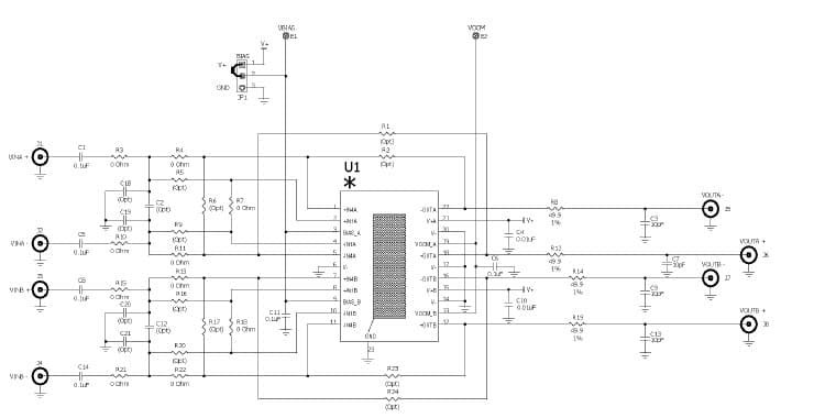 DC1422A-A, Demo Board Dual Matched 7MHz Low Noise, Low Distortion 2nd Order LP Filter