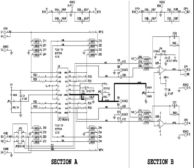 DC266A-A, Demo Board Very-Low-Noise, Low Distortion Quad Universal Filter