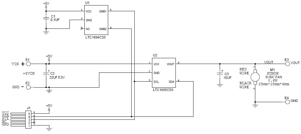 DC285, Demo Board based on LTC1695 SOT23 Fan Speed Controller and LDO