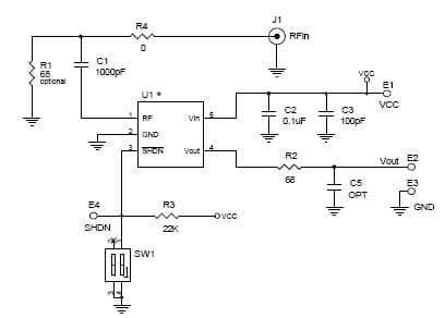 DC391A-B, Demo Board Using LTC5505-2ES5, -32dBm to 12dBm RF Power Detector (postage stamp)