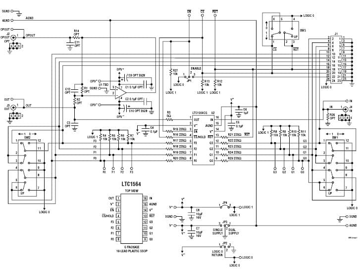 DC393A, Demo Board Digitally Programmable Amplifier and Filter