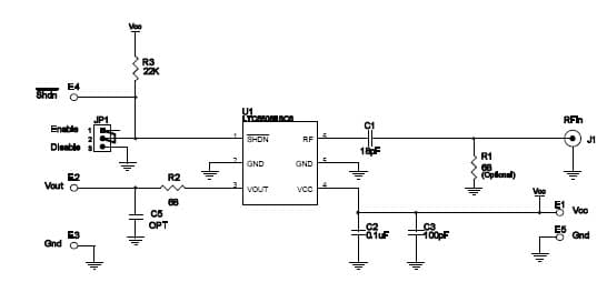 DC539A, Demo Board Using LTC5508ESC6 7GHz RF Power Detector