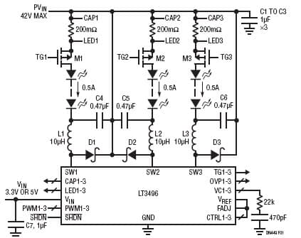 24 to 36-LEDs Dimming LED Driver for LCD Backlighting