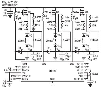 12-LEDs Dimming LED Driver for LCD Backlighting