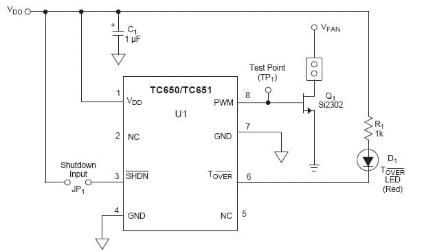 TC650DEMO, Demo Board based on TC650 Fan Control