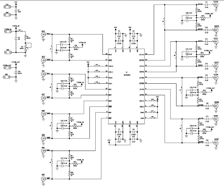 MAX9392EVKIT+, Evaluation Kit using the MAX9392 1.5GHz, dual 2 x 2 crosspoint switch