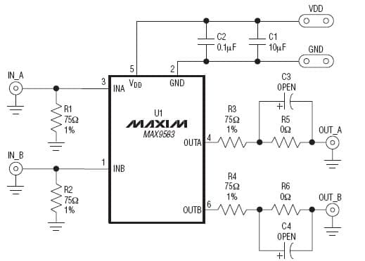 MAX9583EVKIT+, Evaluation Board for the 2V/V, NTSC/PAL Video Amplifier for Set-Top Box