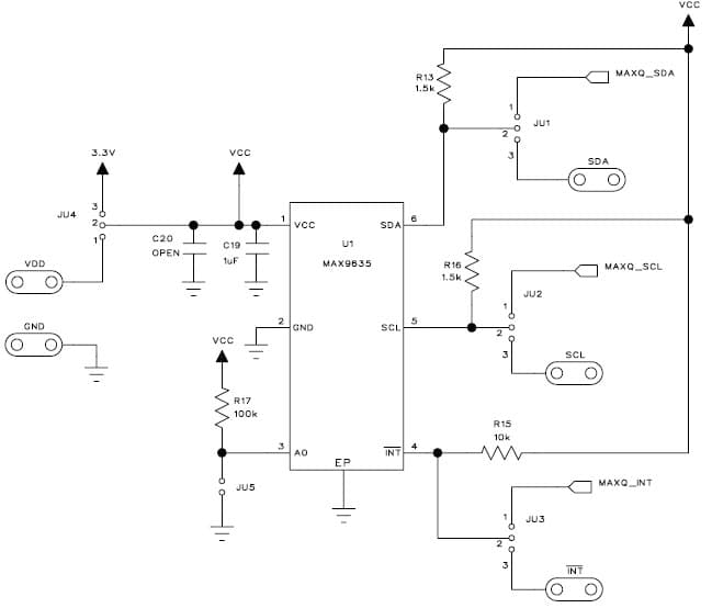 MAX9635EVKIT, Evaluation Kit for MAX9635 1.7 to 3.6V Sensor-Transducer Signal Conditioning for Notebook