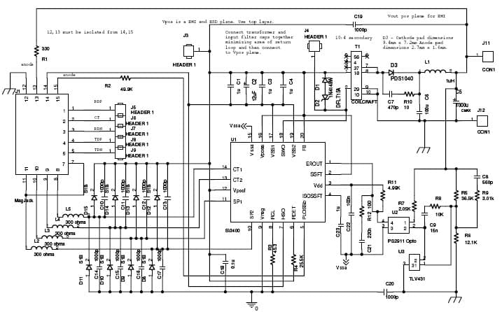 Ethernet Interface for VoIP Phone, Si3400/01 Revision E1-Isolated Mode