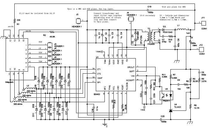 SI3402ISO-EVB, Isolated Evaluation Board for SI3402 Power Over Ethernet Controller