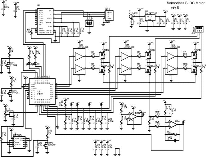 AN208: Sensorless Brushless DC Motor Reference Design with CP2101 USB-to-UART