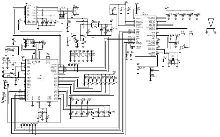 AN222 2.4 GHZ 802.15.4/ZIGBEE Application Circuit