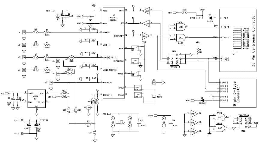 EVAL-AD7782EB, evaluation board for AD7782, 24-Bit, 20SPS, 2CH ADC for Industrial Control