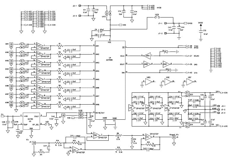 EVAL-AD7888CB, evaluation board for AD7888, 12-Bit, 125KSPS, 8CH ADC for Personal Digital Assistant