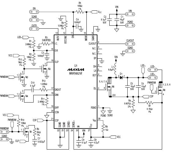 MAX16821BEVKIT+, Evaluation Kit for MAX16821 General LED Driver for LCD Projector