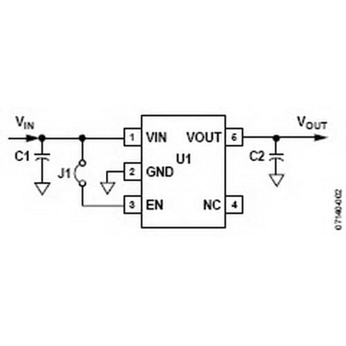 ADP121CB-1.5-EVALZ, Evaluation Board based on the ADP121 Linear Regulator