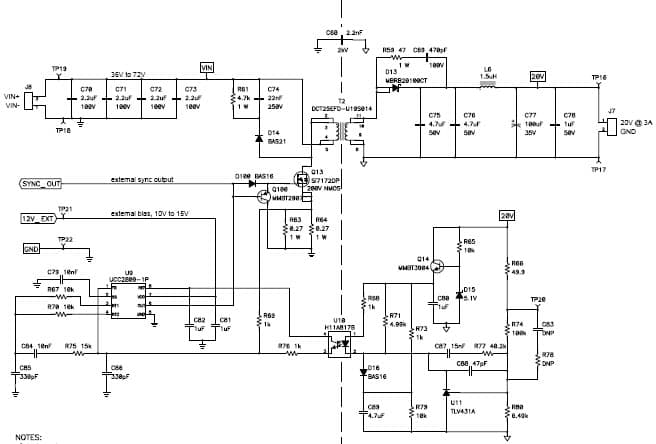 PMP4696, neg48 Vin, 20Vout at 3A Reference Design