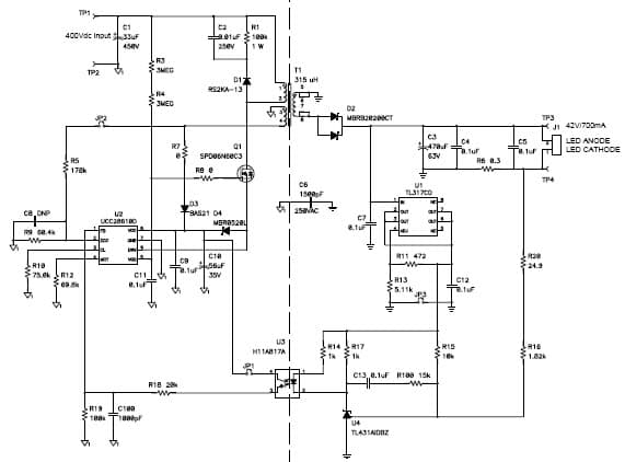 PMP5170, Flyback (42V LED @ 700mA) for LED driver