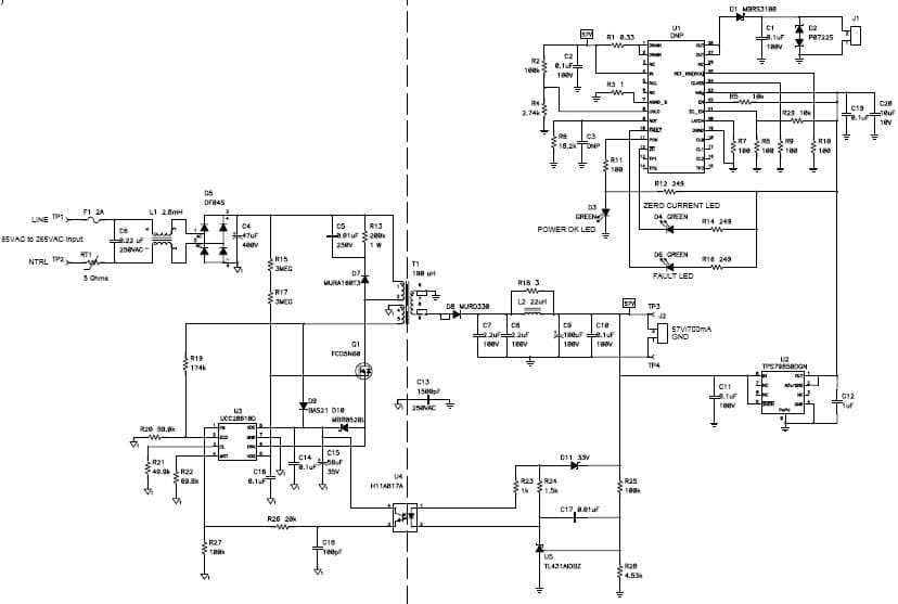 PMP5250, Flyback (57V@0.7A) for Power over Ethernet (PoE)