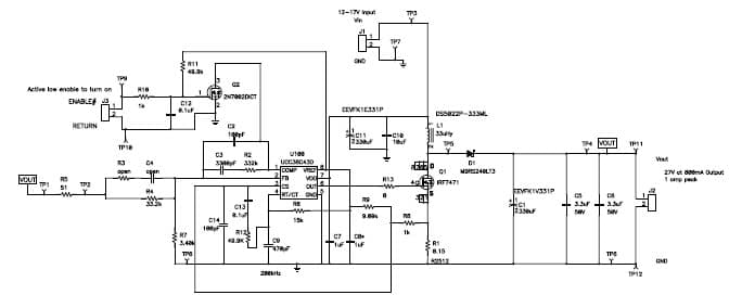 PMP1675, Boost for Printer (27V @ 800mA)