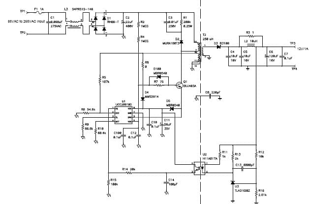 PMP6710, 85VAC-265VAC Input,12V/1A Output, Green-mode Flyback With BJT