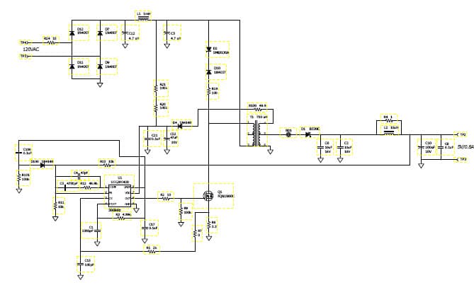 PMP6811, 120VAC Input, 5V/0.8A Output, Non-Isolated Flyback