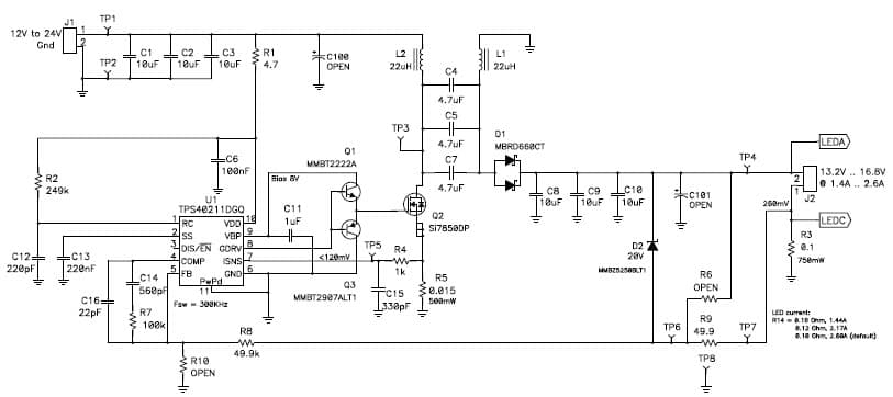 PMP4531, LED driver 16.8V@2.6A