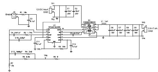 PMP5760, Synchronous buck converter 12V to 0.9V @7A