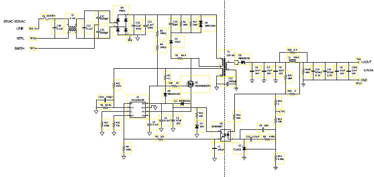 PMP5852, 85VAC-305VAC Input 3.7V/2A Flyback