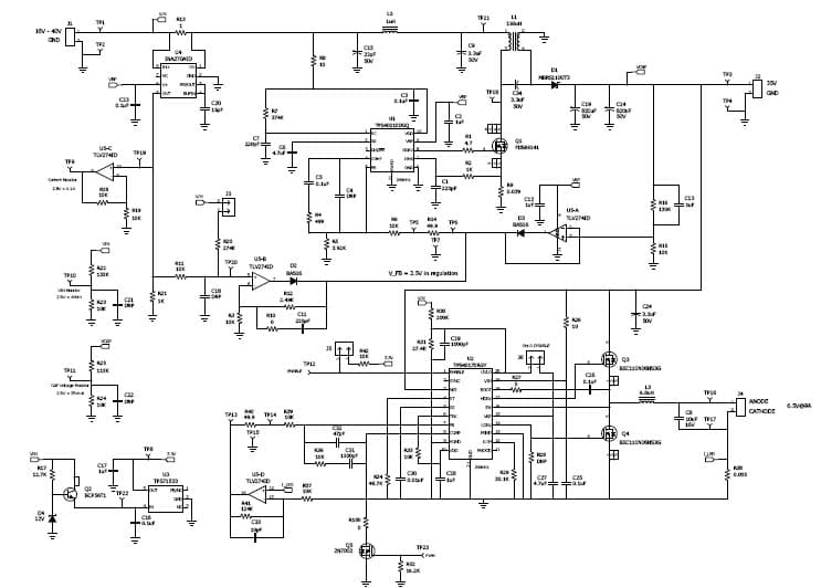 PMP6572.2, 16Vdc-40Vdc input current/power regulated energy storage with high power LED drive