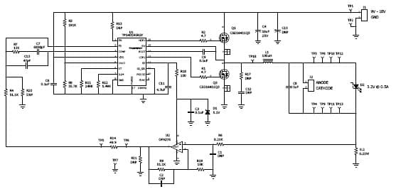 PMP6692, LED driver 3.2V@0.5A