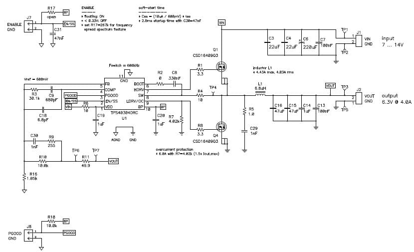 TPS40303 6.3V @ 4.0A