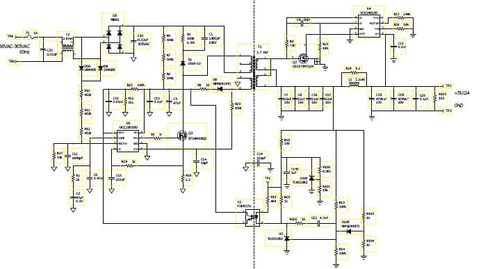 PMP6570, 90VAC-300VAC Input,5V/10W Output PFC-Flyback With Synchronous Rectification