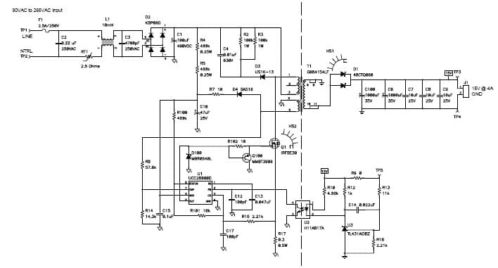 PMP2729, 15V @ 4A Universal Line Reference Design