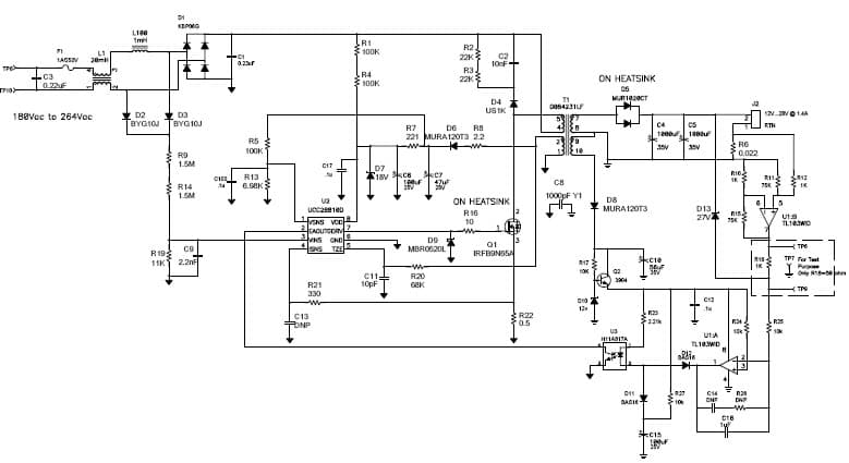 PMP4715, 28V @ 1.4A PFC Flyback