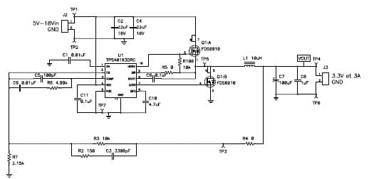 PMP4771, 5V-18VDC Input, 3.3V/3A Synchronous Buck Converter Reference Design