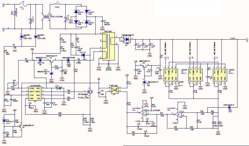 PMP6010, 50W PFC Flyback with LM3446 current equalizer