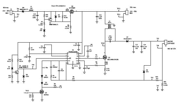 PMP6877, Automotive input range (10V - 50V) SEPIC LED driver