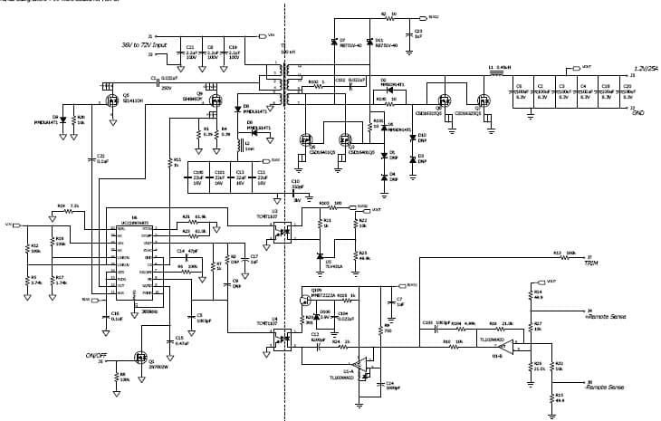 PMP6912, 36Vdc-72Vdc Input,1.2V/25A Active Clamp forward