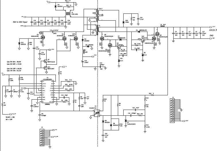 PMP7376, 52V - 60Vdc Input, 12V/22A Active Clamp forward Reference Design