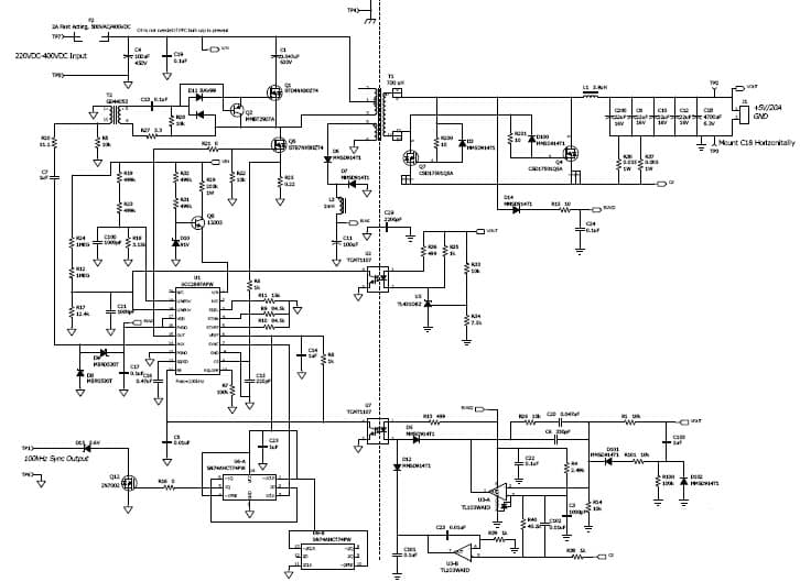 PMP7413, 220V - 400VDC Input, 5V/100W Active Clamp forward Reference Design