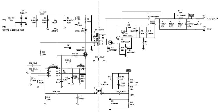 PMP5563, 195VAC - 265VAC in,4.5V@ 4.5A out