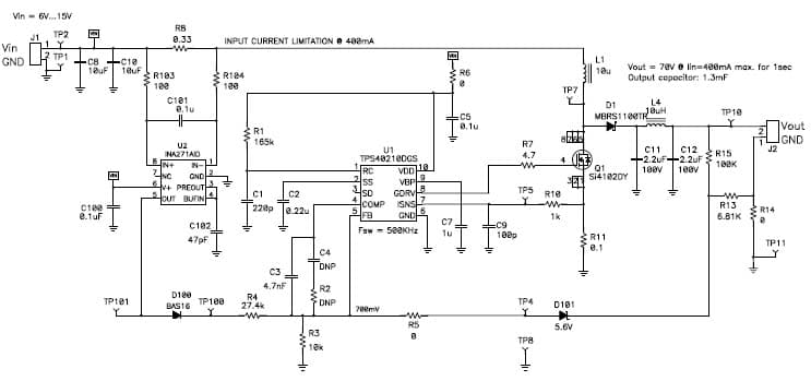 PMP5585, Constant Input Current 400mA Cap Charger