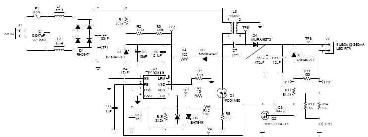 PMP3522, 6 Series Driver (350mA@24V) for Down lighting