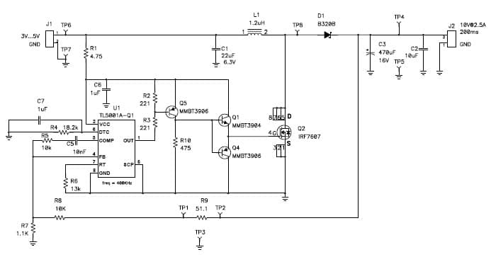 PMP2715, Boost for Automotive 10V@2.5A