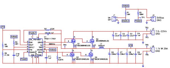 PMP2993, Sync Buck for GPU 1.1V@25A