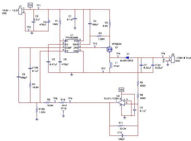 PMP3034, Buck-Boost Reference Design for Ballistics Finder at 150V@5mA